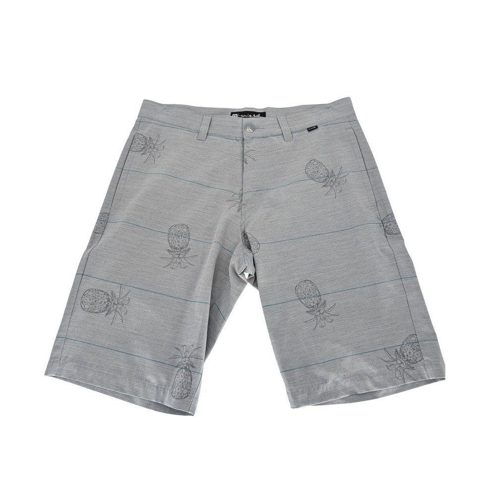 Travis‎ Mathew Cohen Performance Golf Shorts Mens 32 Grey Pineapple Print Active